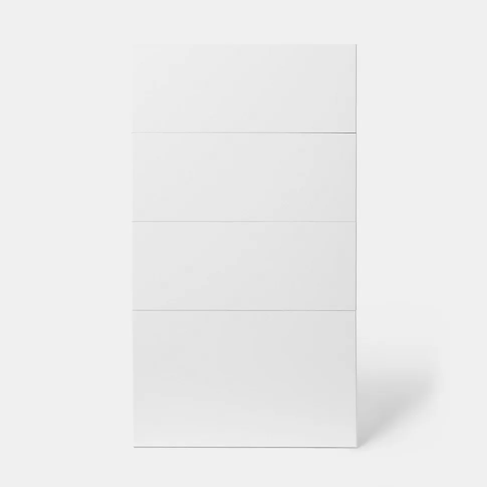 Façade de cuisine 3 tiroirs et 1 casserolier Stevia blanc brillant l. 40 cm x H. 72 cm GoodHome