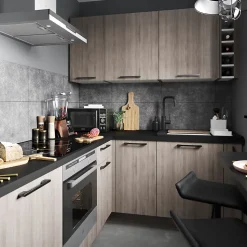 Façade de cuisine 3 tiroirs et 1 casserolier décor chêne clair l. 50 cm x H. 72 cm GoodHome