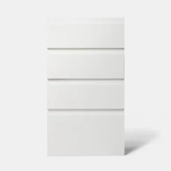 Façade de cuisine 3 tiroirs et 1 casserolier Garcinia blanc brillant l. 40 cm x H. 72 cm GoodHome