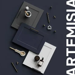 Façade de cuisine hotte / casserolier Artemisia bleu mat l. 40 cm GoodHome