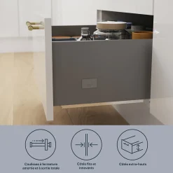 Façade de tiroir intérieur de cuisine Soto gris anthracite l. 40 cm GoodHome