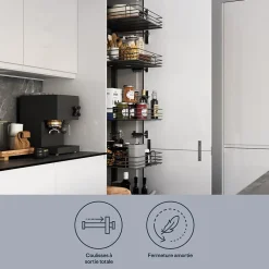 Façade de tiroir intérieur de cuisine Soto gris anthracite l. 100 cm GoodHome