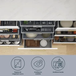 Façade de tiroir intérieur de cuisine Soto gris anthracite l. 30 cm GoodHome