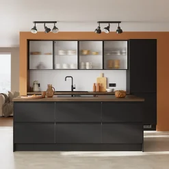 Façade pliante de cuisine Garcinia noir mat l. 99,7 x H. 35,6 cm GoodHome