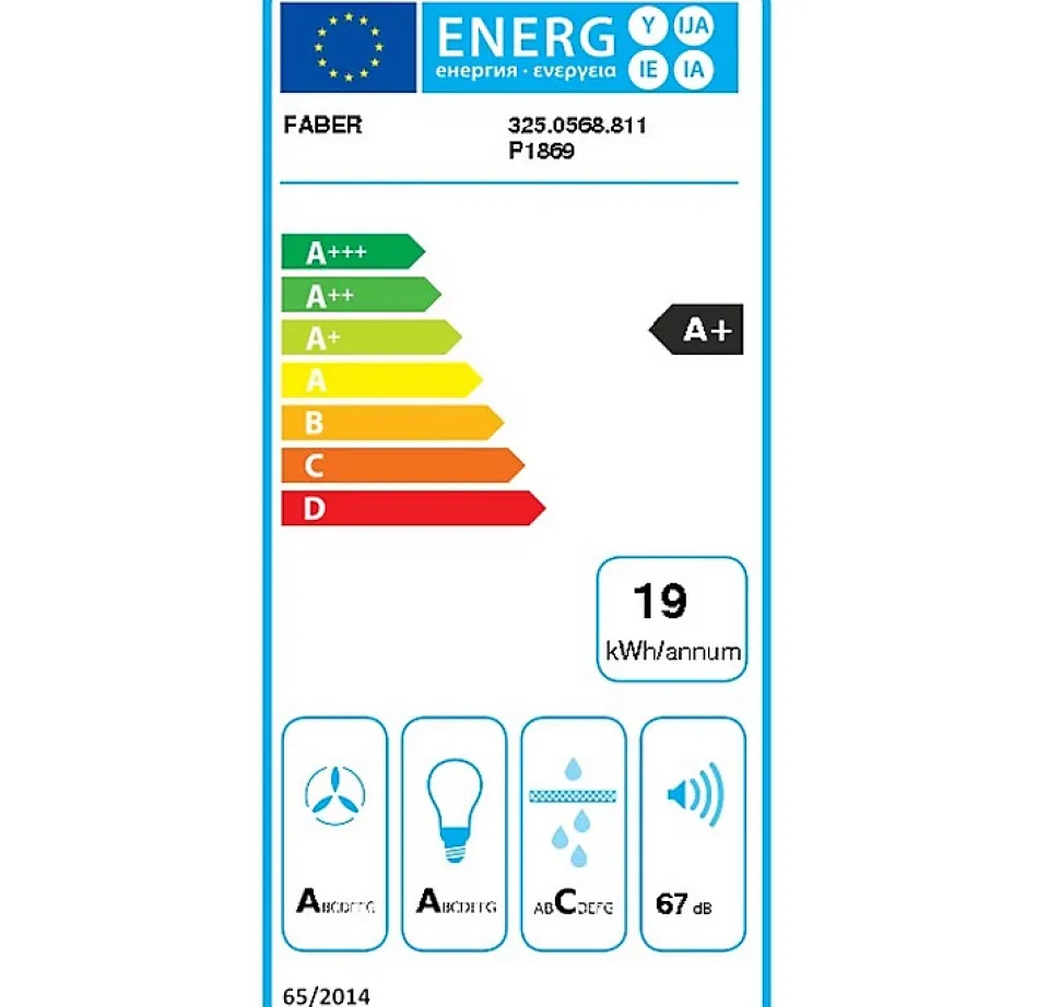 FABER Hotte décorative 90 cm TSPG 900 530 m3/h inox / noir - 5649940