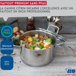 Faitout en inox 16 cm de 1,7 litres Elo Citrin