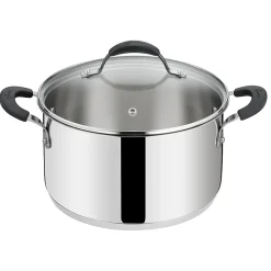 Faitout Tempra avec son couvercle 24 cm en acier inoxydable