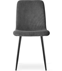 Fauteuil de salon VALORA RIFT en velours côtelé gris (x3)