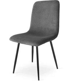 Fauteuil de salon VALORA RIFT en velours côtelé gris (x3)