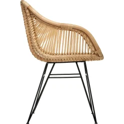 Fauteuil en rotin et acier Atmosphera Koeta beige