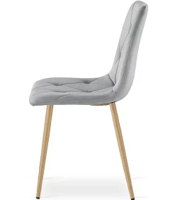 Fauteuil en velours VALORA TYRA - Gris clair élégant pour salon x 3