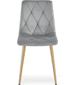 Fauteuil en velours VALORA TYRA - Gris clair élégant pour salon x 3