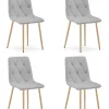 Fauteuil rembourré VALORA TYRA - Tissu gris clair élégant x 4