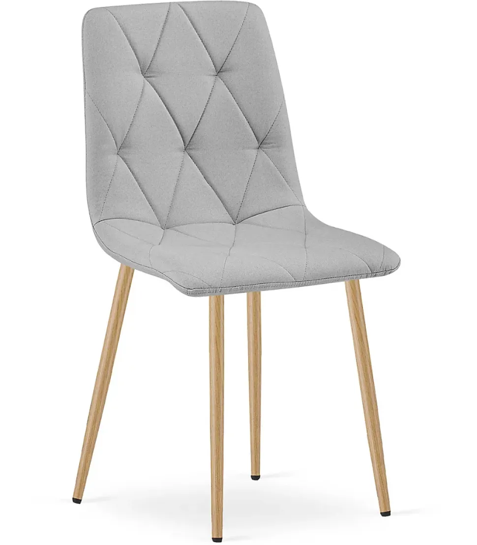 Fauteuil rembourré VALORA TYRA - Tissu gris clair élégant x 4
