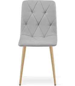 Fauteuil rembourré VALORA TYRA - Tissu gris clair élégant x 4