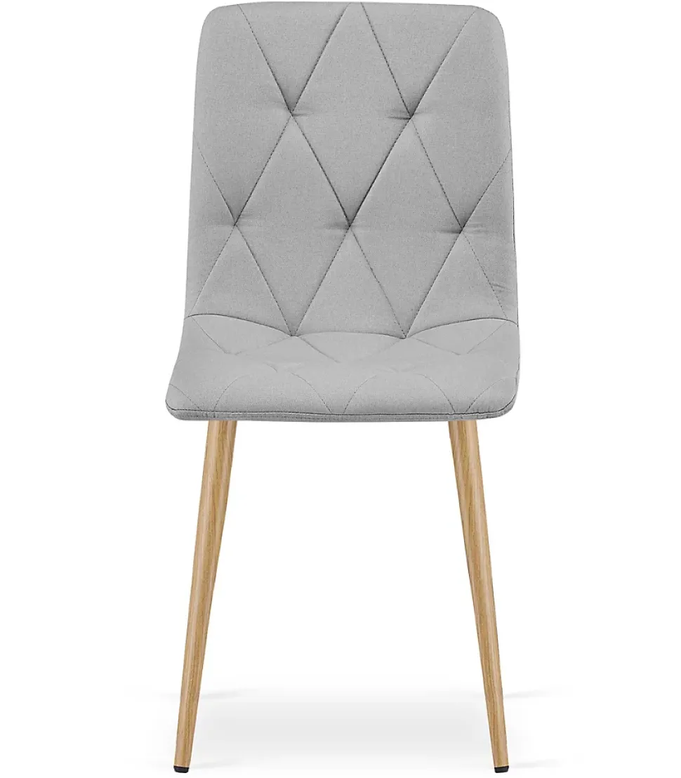 Fauteuil rembourré VALORA TYRA - Tissu gris clair élégant x 4