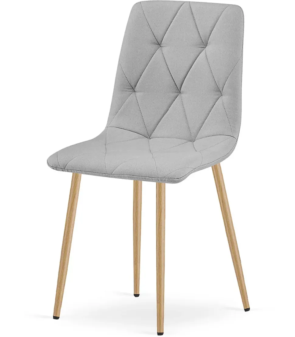 Fauteuil rembourré VALORA TYRA - Tissu gris clair élégant x 4