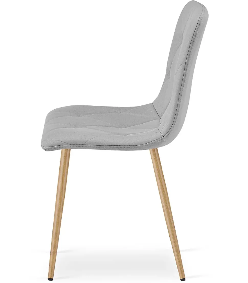 Fauteuil rembourré VALORA TYRA - Tissu gris clair élégant x 4