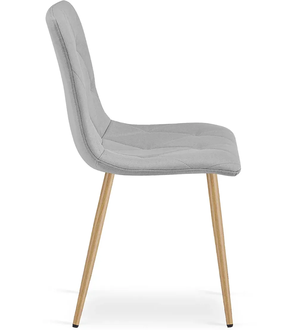 Fauteuil rembourré VALORA TYRA - Tissu gris clair élégant x 4