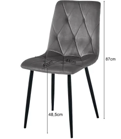 Fauteuil rembourré VALORA TYRA - Tissu gris clair élégant x 4