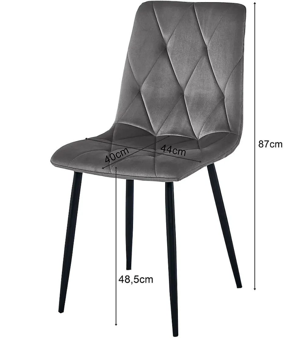 Fauteuil rembourré VALORA TYRA - Tissu gris clair élégant x 4