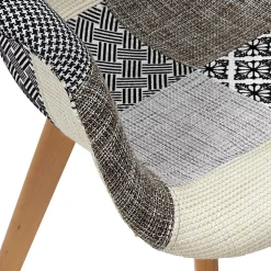 Fauteuil scandinave Patchwork (Lot de 2) Gris