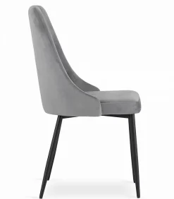 Fauteuil VALORA IMOLA - Velours gris clair moderne pour salon, bureau à domicile
