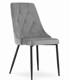 Fauteuil VALORA IMOLA - Velours gris clair moderne pour salon, bureau à domicile