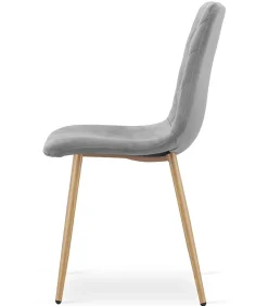 Fauteuil VALORA TURIN - Élégant velours gris clair pour salon x 3