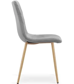 Fauteuil VALORA TURIN - Élégant velours gris clair pour salon x 3