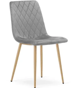 Fauteuil VALORA TURIN - Élégant velours gris clair pour salon x 3