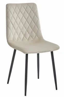 Fauteuil Valora TURIN en velours beige, design ergonomique pour salon