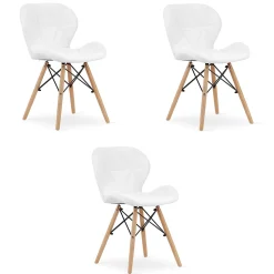 Fauteuil VALORA WAKO en similicuir - Blanc moderne x 3
