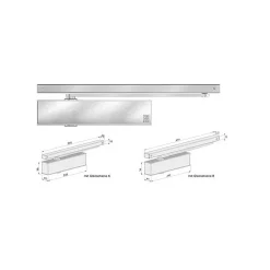 Ferme porte TS 41 avec bras glissière B finition argent - ECO SCHULTE - 5030011743