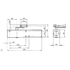 Ferme-porte TS 2000 NV corps seul RAL 9005 - GEZE - 205 324