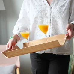 FISHTEC - Plateau antidérapant Élégance, frêne, 44x33x5 cm