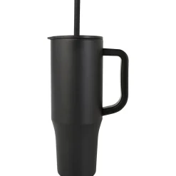 Floso - Mug avec paille BRADY Noir uni (Taille unique)