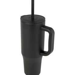 Floso - Mug avec paille BRADY Noir uni (Taille unique)