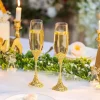 Flûtes à champagne mariage gravées avec strass Lot de 2