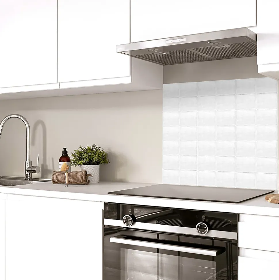 Fond de hotte effet brossé Lahti blanc l. 60 cm x H. 70 cm x ép. 3 mm