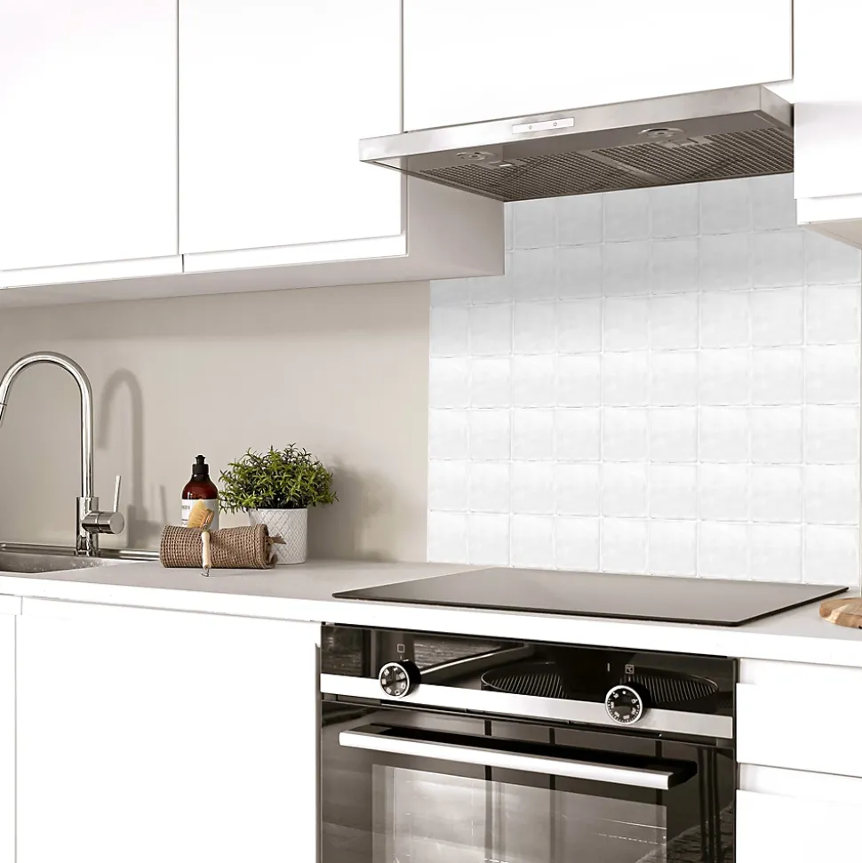 Fond de hotte effet brossé Lahti blanc l. 90 cm x H. 70 cm x ép. 3 mm