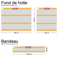 Fond de hotte en aluminium - effet carreaux de ciment vert - 70x90 cm