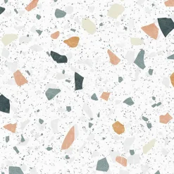 Fond de hotte en aluminium effet terrazzo blanc - 70x60 cm