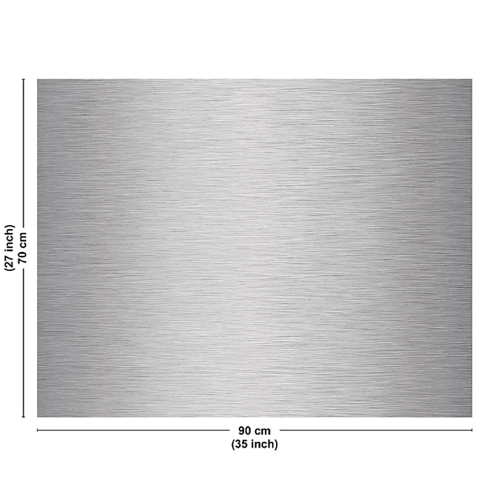 Fond de hotte en aluminium - effet industriel gris - 70x90 cm