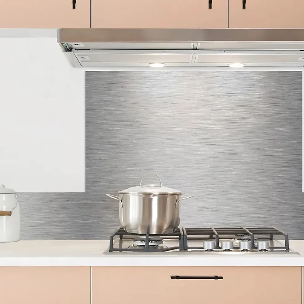 Fond de hotte en aluminium - effet industriel gris - 70x90 cm