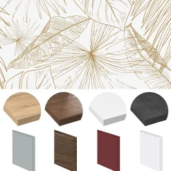 Fond de hotte en aluminium - motif floral caramel - 70x60 cm