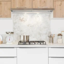 Fond de hotte en aluminium - effet béton vieilli beige - 70x90 cm