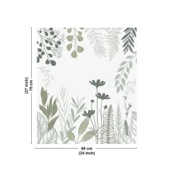 Fond de hotte en aluminium - floral vert sauge - 70x60 cm