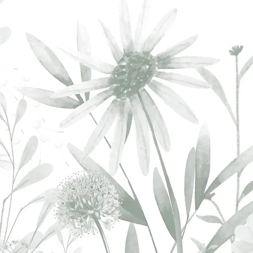 Fond de hotte en aluminium - motif floral vert - 70x60 cm