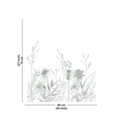 Fond de hotte en aluminium - motif floral vert - 70x60 cm